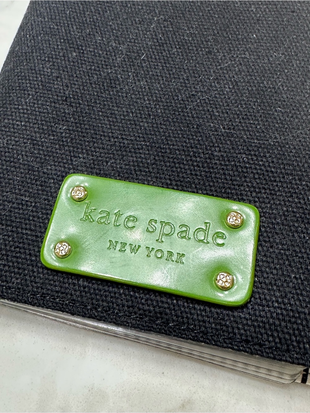Kate Spade Black Fabric Photo Cover with Green Logo Plaque, 12 pages - Picture 5 of 7